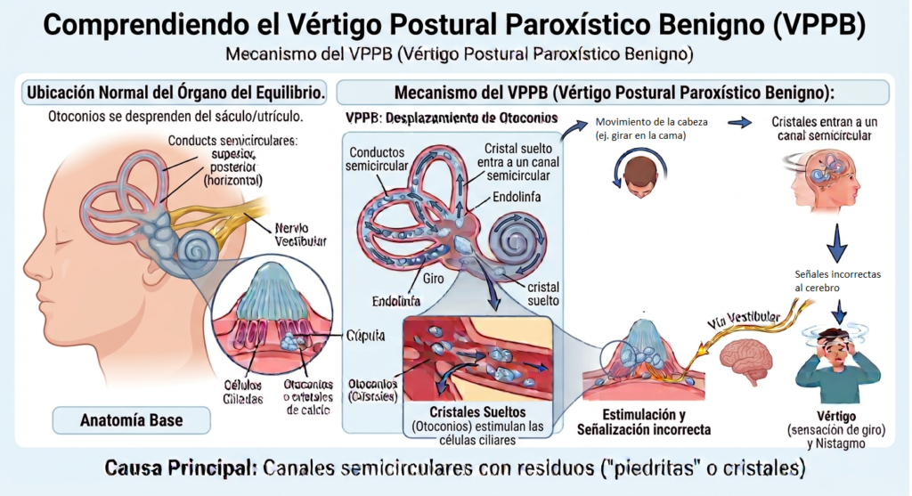 Fisiopatologia del Vértigo postural paroxístico benigno